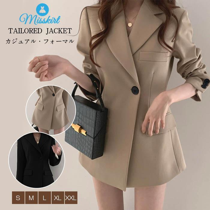 テーラード ジャケット テーラードジャケット スーツジャケット アウター 春アウター ジャケット レディース 大きいサイズ 体型カバー 無地 フォーマル ジャケッ(4)