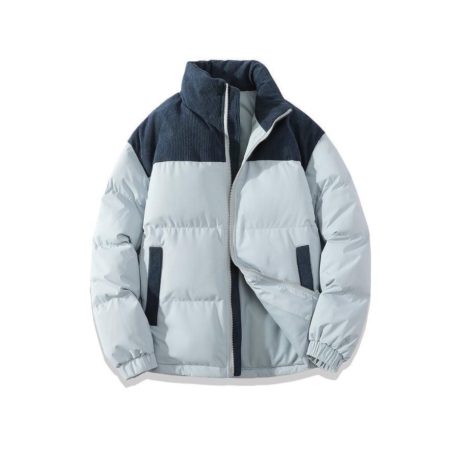 中綿ジャケット メンズ ダウンジャケット 立ち襟 オフィス 配色切り替え 厚手 上品 アウトドア 防寒 暖かい 体型カバー 柔らかい 50代 快適