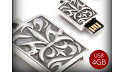 シルバーペンダントトップ USB スターリングシルバー クレスト USB メモリー メール便送料無料
