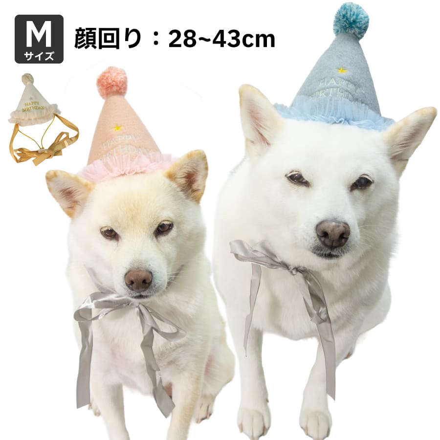 Rakuten - 柴犬 犬 誕生日 帽子 お祝い かぶりもの 被り物 【プレシャス バースデーハット 】 豆柴 中型犬 小型犬 犬用品 顔回り28～43cm アクセサリー M