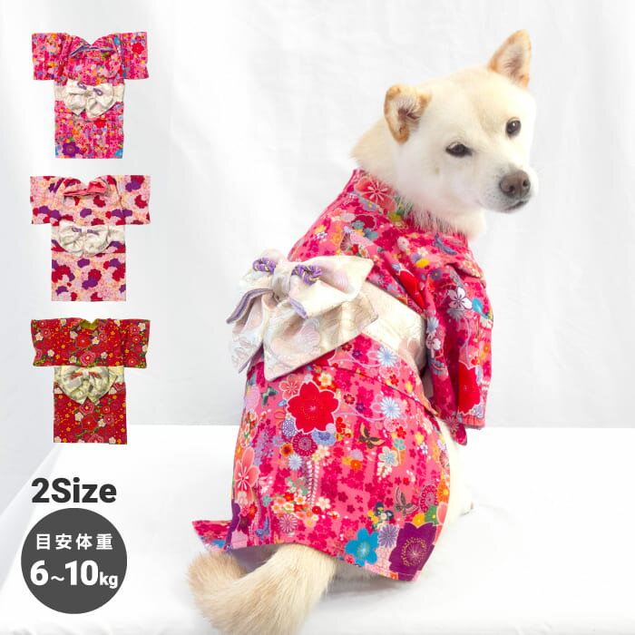 【送料無料】 柴犬 着物 犬服 犬 服 中型犬 豆柴 【愛犬用着物】 XL XXL 6～10kg 振袖 晴れ着