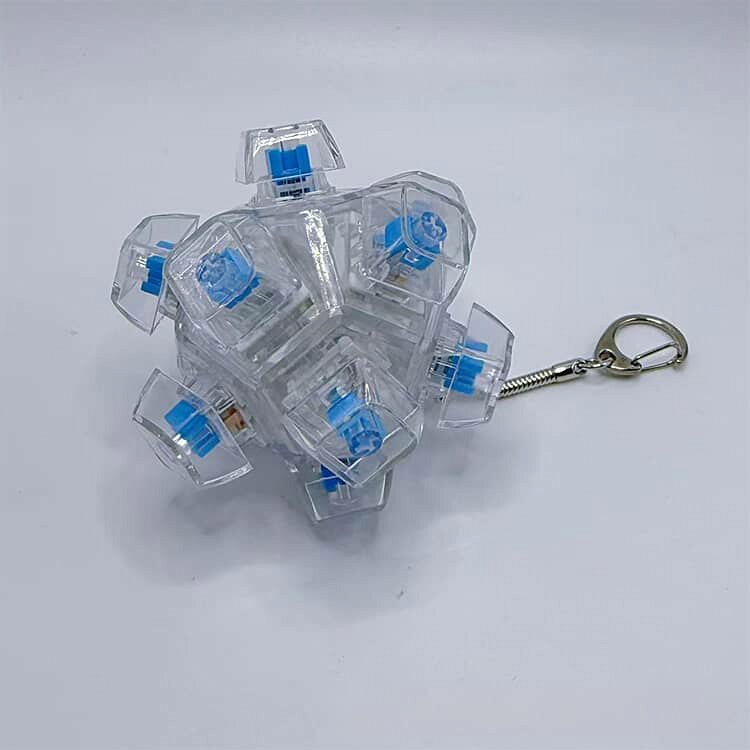 メカニカルキーボード キラキラ 光る キーホルダー カラフル キーホルダー 【2個セット】 12キー 発光 LEDキーボード ガジェット おもちゃ ストレス解消 癒しグッズ フィジェットトイ バッグチャーム おしゃれ oneprice005-10005940 ワンプライス サンプル画像3
