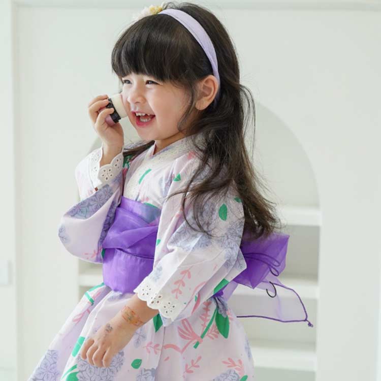 女の子 子供服 ワンピース ベビー キッズ 夏祭り 夏服 帯セット 祭り衣装 2点セッ...