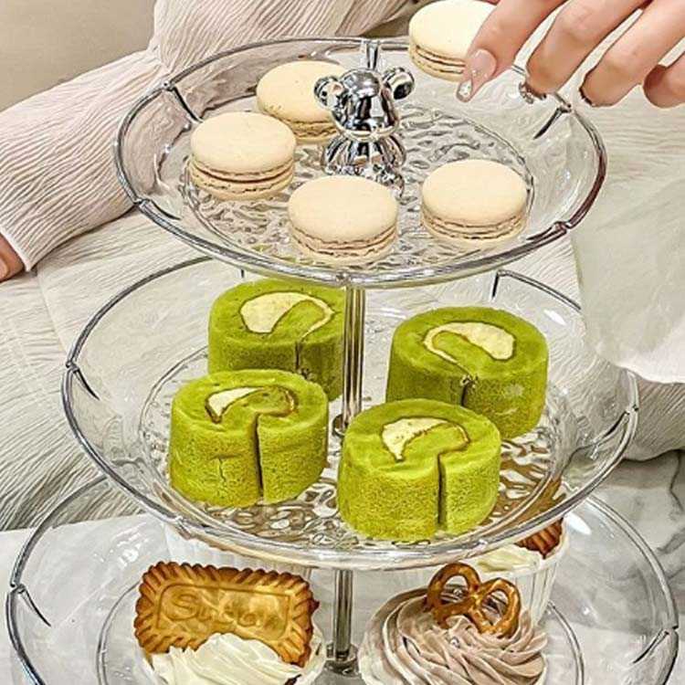 ケーキスタンド アフタヌーンティー cake 3段 アフタヌーンティースタンド ケーキスタンド ケーキスタンド 3段 ケーキ皿 ケーキスタンド クマのハンドル stand 観覧車 デザートプレート お皿収納