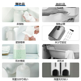 ソープディスペンサー自動シャンプー泡ボトルアルコール用おしゃれ手指消毒洗剤壁掛けオートディスペンサー2段階調整電池式噴霧器ウイルス対策350ml大容量非接触式食器用洗剤対応石鹸詰め替えIPX4防水仕様送料無料