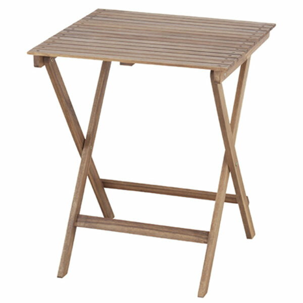 60×60 テーブル 角型 正方形 折り畳み式 フォールディングテーブル ブラウン 天然木アカシア材・オイル仕上げ 半屋外対応 ガーデンテーブル 北欧/ナチュラル/シンプル/カントリー/カフェ風/おしゃれ 幅60cm