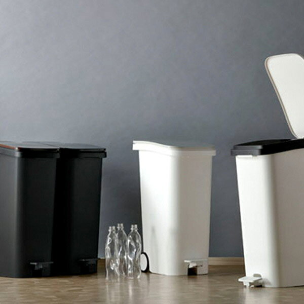 乐天商城 - ダストボックス 約31L (WH/BK/MT/WD) キッチンペール フタ付き ペールボックス ゴミ箱 ごみ箱 ポリ袋留め付き キャスター付き ペダル式 ホワイト ブラック メタル ウッド シンプル/モダン/ベーシック