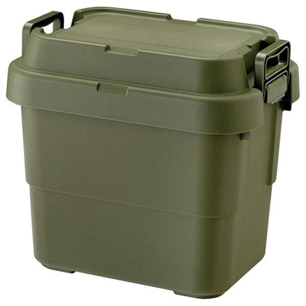 収納ボックス 20L カーキ/グレー/ブラック 収納ケース コンテナ コンテナボックス 積重ね可能 アウトドア/キャンプ/収納/おもちゃ箱 シンプル/アーミー/男前/モダン おしゃれ クローゼット 玄関 幅39.2cm 奥行29.4cm 高さ35.7cm [2]