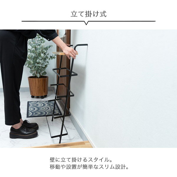 シューズラック ブラック/ホワイト アイアン 木 シンプル インテリア シューズ 靴入れ 下駄箱 ブーツ 玄関収納 お洒落 おしゃれ 幅60cm 奥行32.5cm 高さ86.1cm モノトーン 白黒 男前/ブルックリン [2]