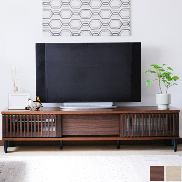 乐天商城 - 170 テレビボード ナチュラル/ウォールナット テレビ台 ローボード フルオープンレール 天然木 シンプル/モダン/北欧/ナチュラル/和モダン/和風 おしゃれ テレビラック 幅170cm 奥行40cm 高さ40cm