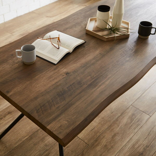 ダイニングテーブルセット 5点 4人用 ダイニングテーブル テーブル チェア ブラック/ブラウン PU アームレス 肘無し アメリカン/ビンテージ/アメリカンビンテージ/シンプル/モダン [2]