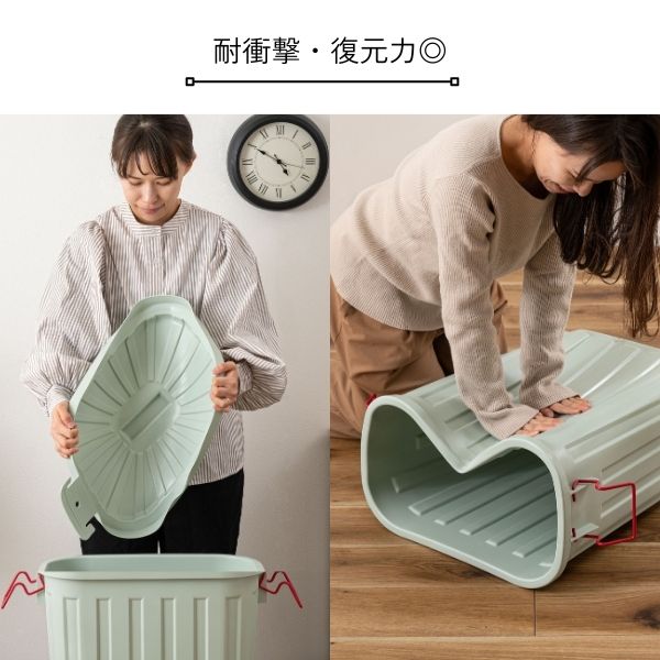 Ones Interiorのゴミ箱 60L ブラウン/チャコールグレー/ブルーグレー/ホワイト スリム ごみ箱 ダストボックス 分別 ポリエチレン プラスチック 丈夫 頑丈 シンプル 耐衝撃 野外 屋外 室外 割れにくい 日本製 国産 フタ付き 蓋付き ロック カバーセイバー 軽量 北欧 おしゃれ｜アングル3