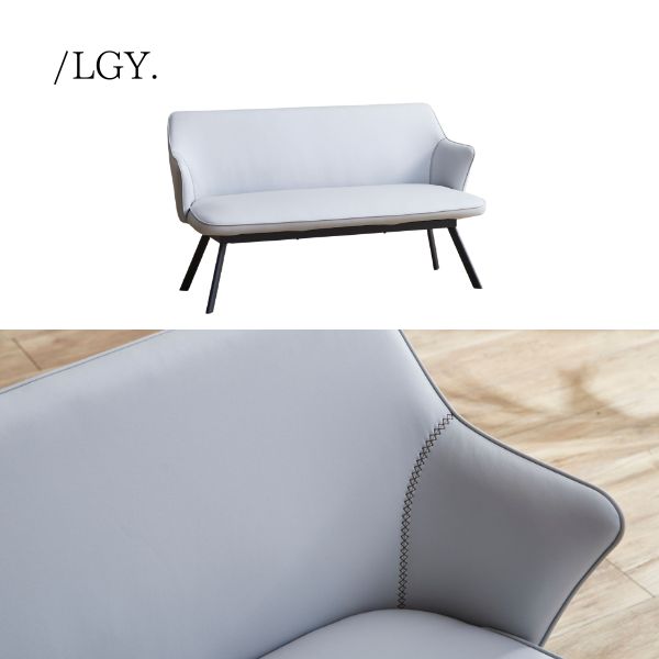 ベンチ ブラック/ライトグレー ソファ ダイニングベンチ 幅140cm 奥行き62cm 高さ79cm 座面高43cm シンプル モダン スタイリッシュ 北欧 おしゃれ [2]