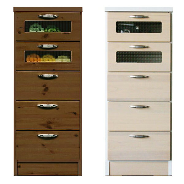 5段チェスト (WH/BR) クロスガラスがポイント。2色展開でお部屋の雰囲気に合わせてカラーをセレクト。..