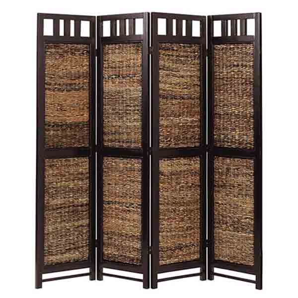 4連 パーテーション 間仕切り 区切り ラタン 籘 アジアン