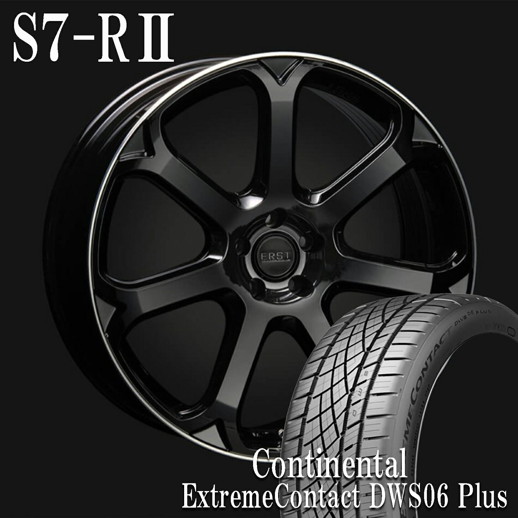 ERST newWHEEL S7-R2 19×8.0J(40) グロスブラック/リップポリッシュ V60/S60(ZB)用 コンチネンタルタイヤ4本セット！