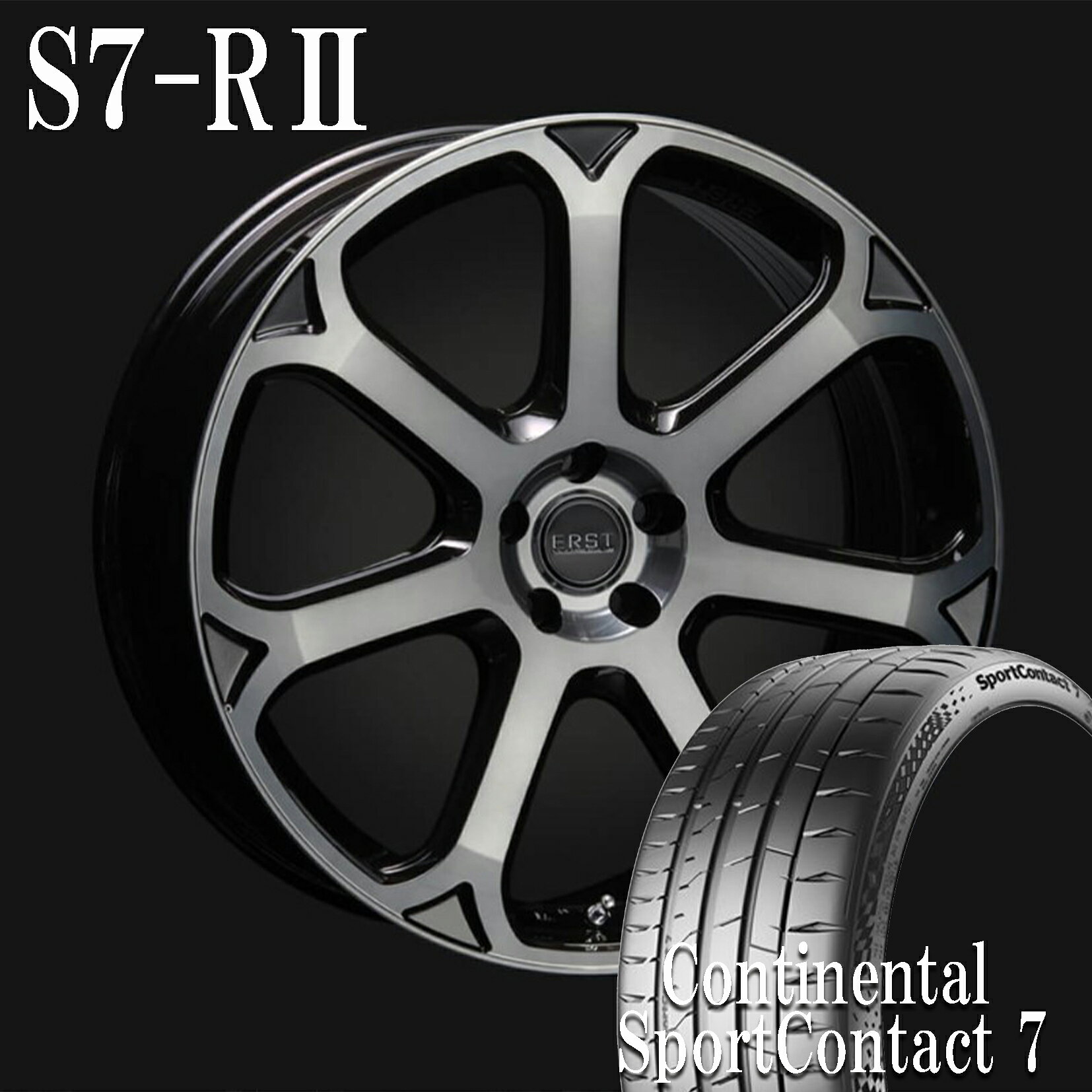 ERST WHEEL S7-R2 21×8.5J (48) ブラックライトスモーク/ポリッシュ ボルボ V90/S90(PB/PD)用 コンチネンタルタイヤ4本セット！