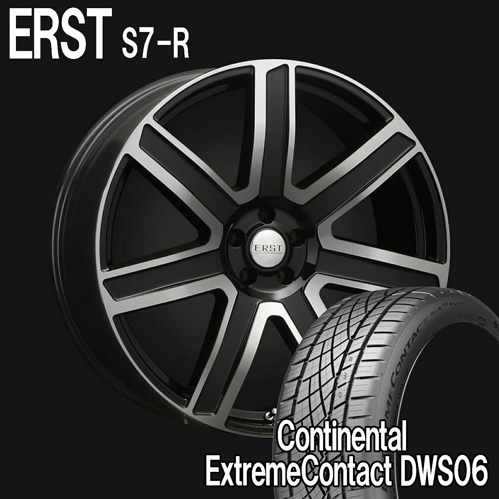 ★5月15日限定ポイント3倍★ ERST S7-R WHEEL 22×9.5J (46) ブラックポリッシュ XC90(LB/LD)用 コンチネンタルタイヤ4本セット！