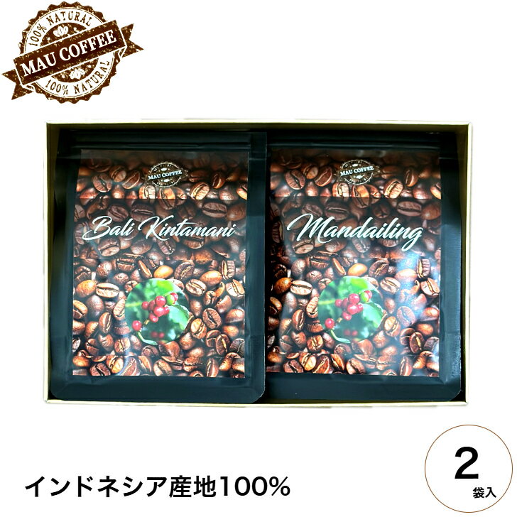 インドネシア 島めぐり コーヒー豆 100g 2袋 純 アラビカ豆 MAU COFFEE コーヒー 豆 お試しセット コーヒー詰め合わせ 珈琲豆通販 おいしいコーヒー豆 おいしい珈琲 レギュラーコーヒー コーヒーセット 珈琲 ギフト コヒー豆 プチギフト コーヒーギフト おしゃれ