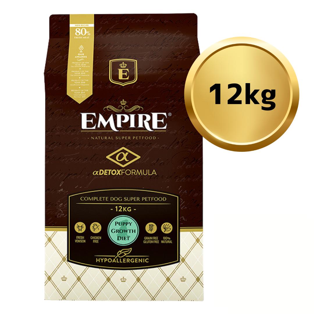 楽天ワンズショップエンパイア EMPIRE パピーグロース 小粒 12kg Complete Dog Dry Food 【ジビエ肉 低アレルギー チキンフリー グレインフリー グルテンフリー 鹿肉 猪肉 ウルトラプレミアムクラス 冷凍肉不使用】