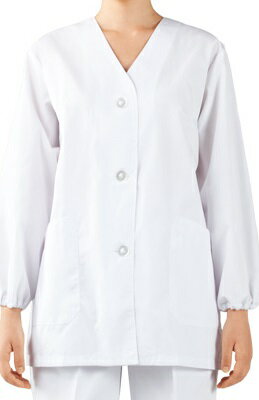 モンブラン 調理衣 レディース 白 長袖 ゴム入り 1-011業務用 割烹着 制服 食品 エプロン ユニフォーム料理衣 白衣 ホワイト 調理 コート 厨房 台所...