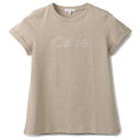 クロエ CHLOE 【大人もOK】キッズ Tシャツ チェーンステッチ ロゴ クルーネック 半袖シャツ 2024年春夏新作 C20112 0003 C03