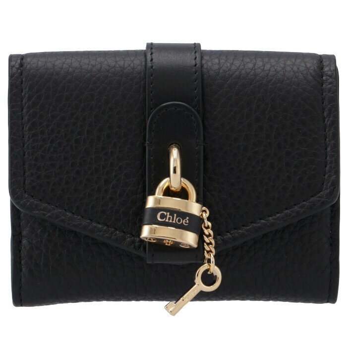 クロエCHLOE2020年秋冬新作財布三つ折りABYパドロック付きスモールトリフォールドウォレットブラックCHC19WP311B71001
