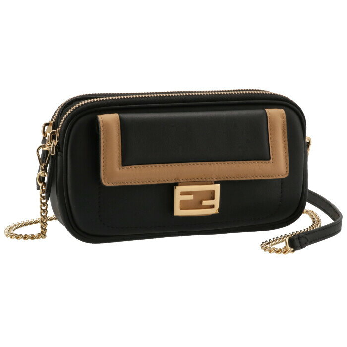 フェンディ FENDI ショルダーバッグ バゲット EASY 2 BAGUETTE ミニ チェーンバッグ ブラック系 8BS044 ADC5 F1EF9