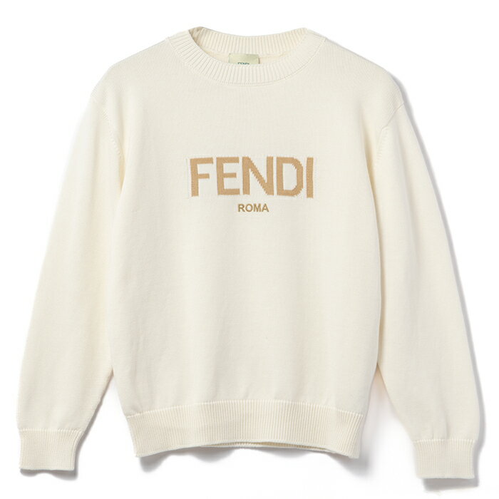 楽天お姉さんagehaブランドモールフェンディ FENDI 【大人もOK】キッズ セーター FENDI ROMA ニット クルーネック 長袖 ロゴ 2024年春夏新作 JUG165 AQTY F14OX