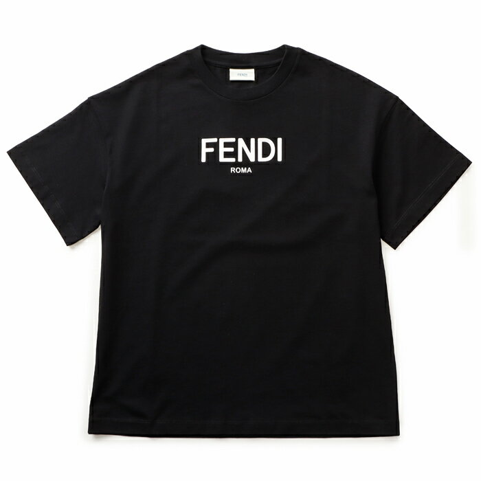 楽天お姉さんagehaブランドモールフェンディ FENDI 【大人もOK】キッズ Tシャツ FENDI ROMA ロゴプリント クルーネック 半袖シャツ JUI137 7AJ F0GME