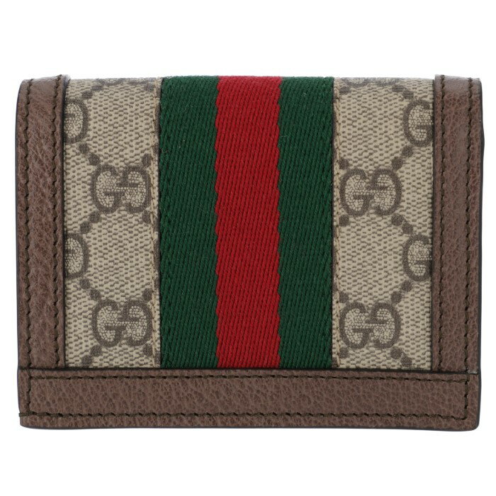 グッチ GUCCI 財布 レディース 二つ折り ミニ財布 Ophidia オフィディア GGスプリーム カードケース 小銭入れ 札入れ付き ベージュ×ブラウン系 523155 96IWG 8745