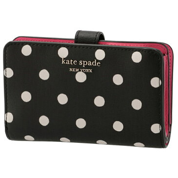 ケイトスペード KATE SPADE 2021年秋冬新作 財布 二つ折り サフィアーノレザー SPENCER スペンサー コンパクトウォレット ブラック系 PWR00418 0005 098