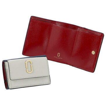 マークジェイコブス MARC JACOBS 2019年秋冬新作 財布 三つ折り ミニ財布 スナップショット SNAPSHOT ダブルJ ココナッツマルチ ホワイト系 M0013597 0032 178