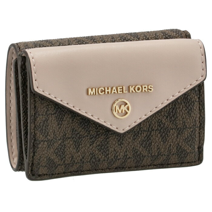マイケル マイケル コース MICHAEL MICHAEL KORS 財布 三つ折り JET SET ミニ財布 エンベロープ トライフォールド ウォレット ブラウン系 ブラウン/ソフトピンク 32T0GT9E5B 0005 266のサムネイル