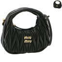 ミュウミュウ MIU MIU ショルダーバッグ ミュウ ワンダー マテラッセ ミニバッグ ホーボーバッグ 2024年春夏新作 5BP078OOO N88