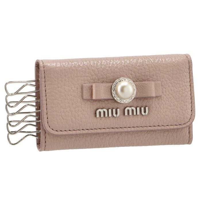 ミュウミュウ MIU MIU キーケース 6連 マドラスパール ピンク系 5PG222 2F3R D91