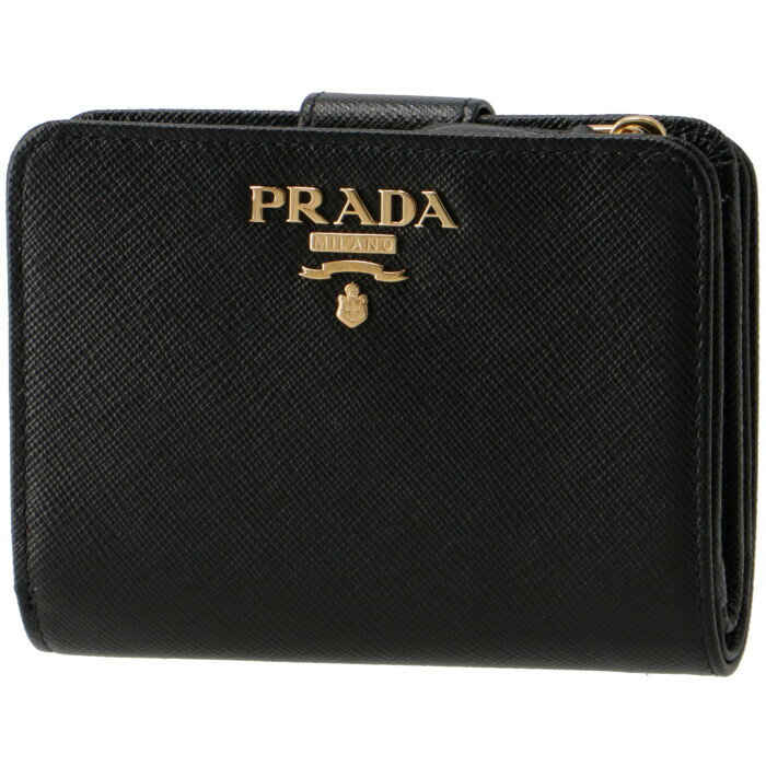 プラダ 財布（レディース） プラダ PRADA 財布 レディース サフィアーノメタル 二つ折り財布 ブラック 1ML018 QWA 002【CP-1500】