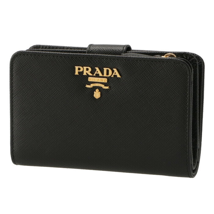 プラダ 財布（レディース） プラダ PRADA 財布 二つ折り サフィアーノ レディース 二つ折り財布 ブラック 1ML225 QWA 002【CP-1500】