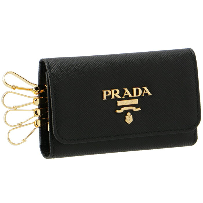 楽天お姉さんagehaブランドモールプラダ PRADA キーケース 4連 レディース サフィアーノ ブラック 1PG004 QWA 002【CP-1500】