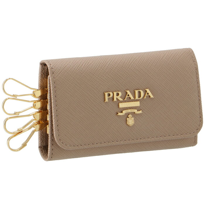 プラダ キーケース プラダ PRADA キーケース 4連 レディース サフィアーノ ベージュ系 1PG004 QWA 236【CP-1500】