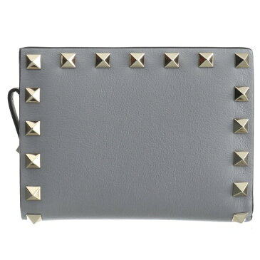 ヴァレンティノ・ガラヴァーニ VALENTINO GARAVANI 2018年秋冬新作 ロックスタッズ ミニ財布 ROCKSTUD 二つ折り財布 グレー QW1P0620 BOL PR6