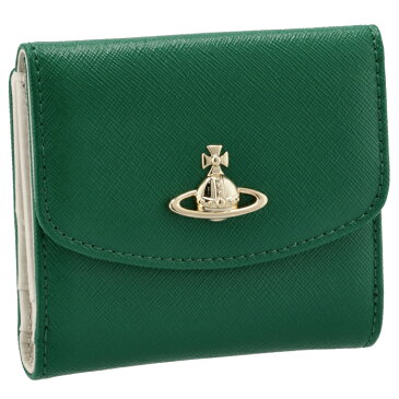 【SALE】ヴィヴィアン ウエストウッド VIVIENNE WESTWOOD 財布 二つ折り VICTORIA レディース サフィアーノ 折りたたみ グリーン 51150003 40565 M402