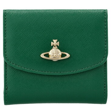 【SALE】ヴィヴィアン ウエストウッド VIVIENNE WESTWOOD 財布 二つ折り VICTORIA レディース サフィアーノ 折りたたみ グリーン 51150003 40565 M402