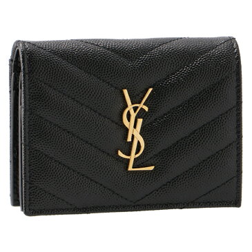 サンローラン パリ SAINT LAURENT PARIS 財布 二つ折り ミニ財布 キルティングレザー モノグラム MONOGRAMME ブラック 668290 BOWA1 1000