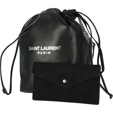 サンローラン パリ SAINT LAURENT PARIS 2019年春夏新作 ショルダーバッグ テディ TEDDY ドローストリングバック ブラック 538447 0YP0E 1000