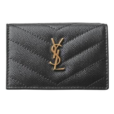 サンローラン パリ SAINT LAURENT PARIS 財布 三つ折り ミニ財布 キルティングレザー モノグラム MONOGRAMMEE ブラック 668274 BOWA1 1000