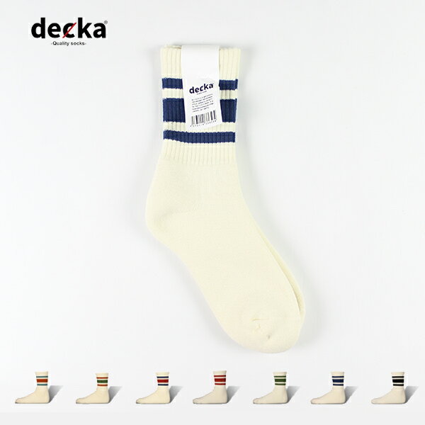 デカ decka | 80's Skater Socks | Short Length | de-40 | de-40-2 | ストライプ | 日本製 | ユニセックス | ネコポス対応