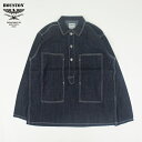 HOUSTON ヒューストン / USA COTTON DENIM ARMY PULLOVER SHIRT USAコットンデニムアーミープルオーバーシャツ 『40696』 『メンズ』 『2023秋冬』