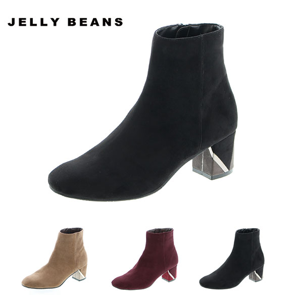 『50%OFF』 JELLY BEANS ジェリービーンズ / デザインヒールショートブーツ 『204-02576』 『チャンキーヒール / レディース』 『W』のサムネイル
