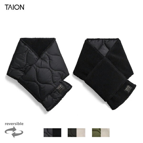 10%OFFクーポン対象 / タイオン TAION | ミリタリー リバーシブル ダウンマフラー | TAION-R201ML-1 | ..